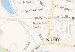 Úvoz v obci Kuřim - mapa ulice
