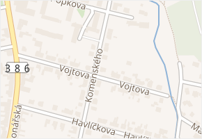 Vojtova v obci Kuřim - mapa ulice