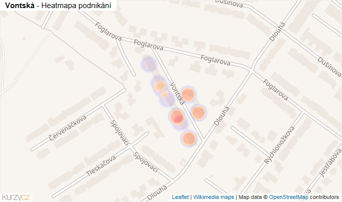 Mapa Vontská - Firmy v ulici.