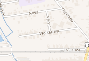 Wolkerova v obci Kuřim - mapa ulice