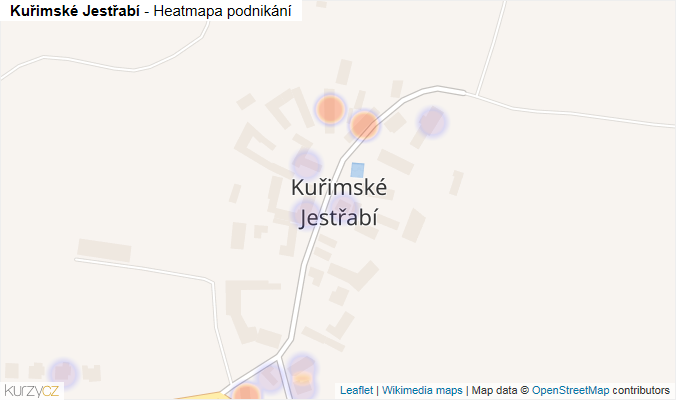 Mapa Kuřimské Jestřabí - Firmy v části obce.