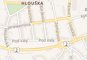 Barákova v obci Kutná Hora - mapa ulice