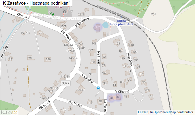 Mapa K Zastávce - Firmy v ulici.