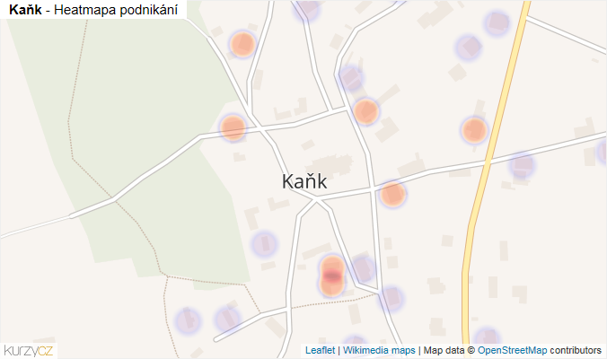 Mapa Kaňk - Firmy v části obce.