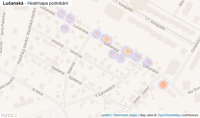 Mapa Lučanská - Firmy v ulici.