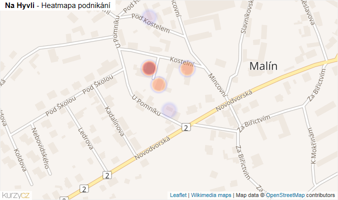 Mapa Na Hyvli - Firmy v ulici.