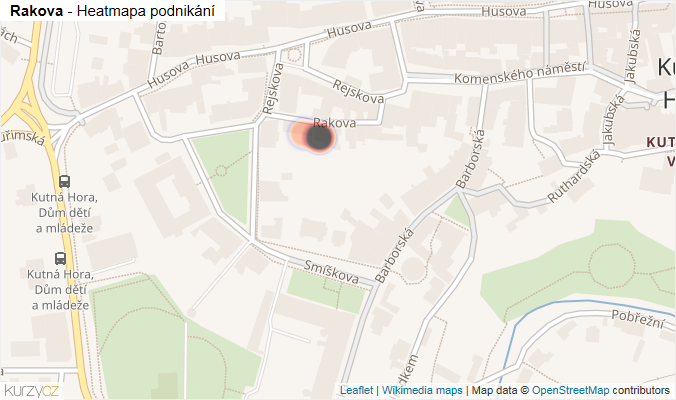 Mapa Rakova - Firmy v ulici.