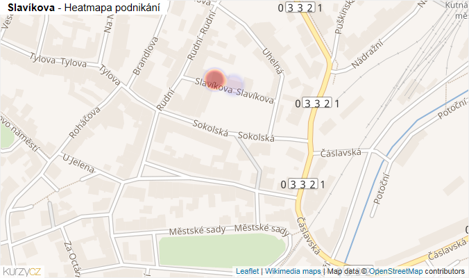 Mapa Slavíkova - Firmy v ulici.
