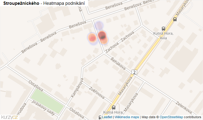 Mapa Stroupežnického - Firmy v ulici.