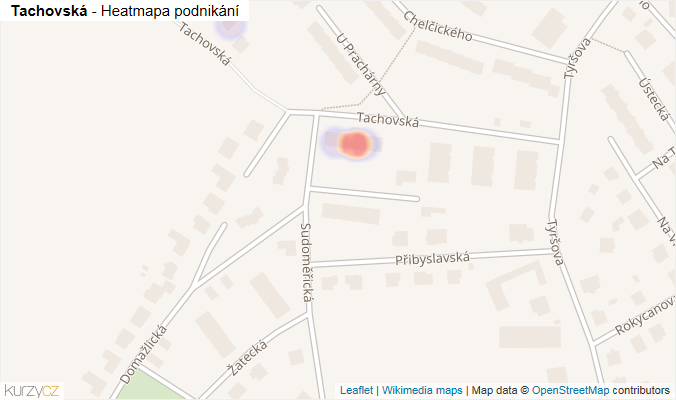 Mapa Tachovská - Firmy v ulici.