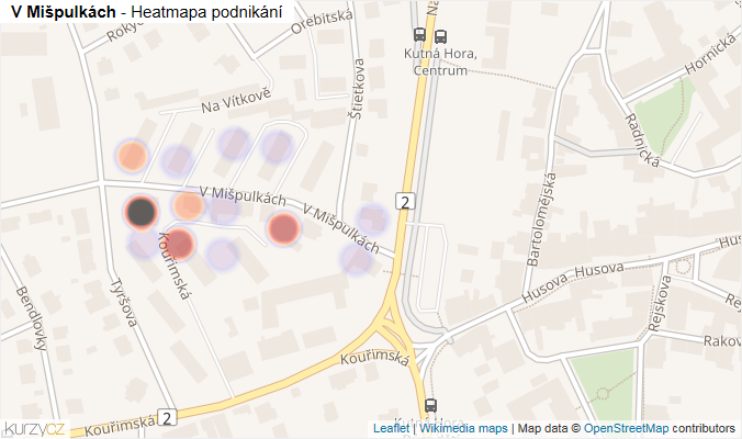 Mapa V Mišpulkách - Firmy v ulici.
