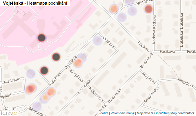 Mapa Vojtěšská - Firmy v ulici.