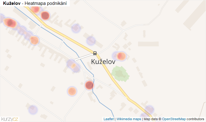 Mapa Kuželov - Firmy v části obce.