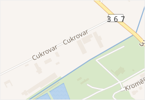 Cukrovar v obci Kvasice - mapa ulice