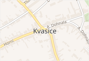 Kvasice v obci Kvasice - mapa části obce