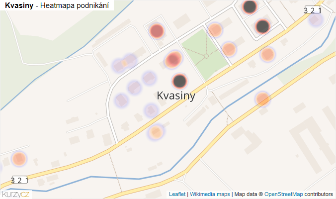 Mapa Kvasiny - Firmy v části obce.