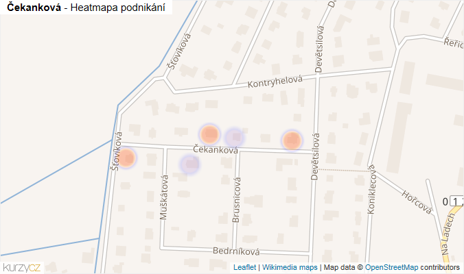 Mapa Čekanková - Firmy v ulici.