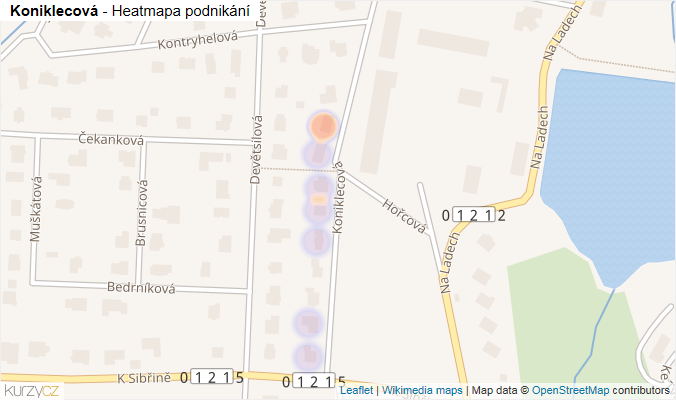 Mapa Koniklecová - Firmy v ulici.