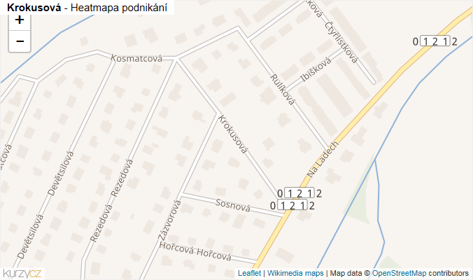 Mapa Krokusová - Firmy v ulici.