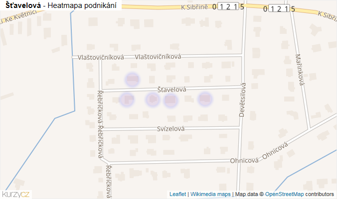 Mapa Šťavelová - Firmy v ulici.
