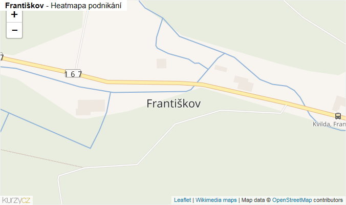 Mapa Františkov - Firmy v části obce.