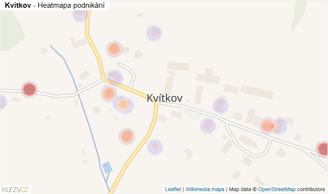 Mapa Kvítkov - Firmy v části obce.