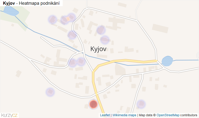 Mapa Kyjov - Firmy v části obce.