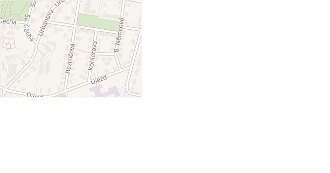 Bezručova v obci Kyjov - mapa ulice