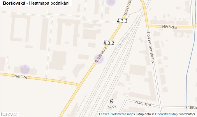 Mapa Boršovská - Firmy v ulici.