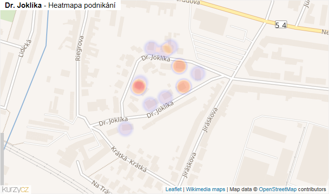 Mapa Dr. Joklíka - Firmy v ulici.