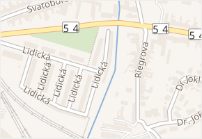 Lidická v obci Kyjov - mapa ulice