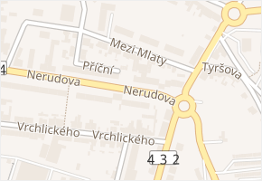 Nerudova v obci Kyjov - mapa ulice