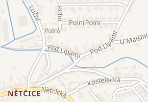 Pod Lipami v obci Kyjov - mapa ulice
