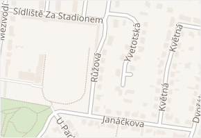 Růžová v obci Kyjov - mapa ulice
