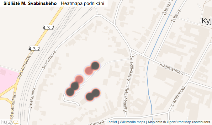 Mapa Sídliště M. Švabinského - Firmy v ulici.