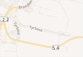 Tyršova v obci Kyjov - mapa ulice