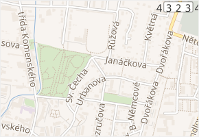 U Parku v obci Kyjov - mapa ulice
