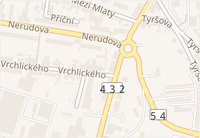 Vrchlického v obci Kyjov - mapa ulice