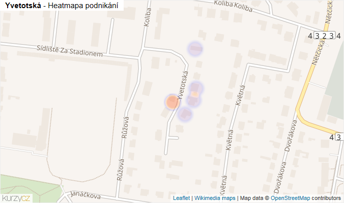 Mapa Yvetotská - Firmy v ulici.