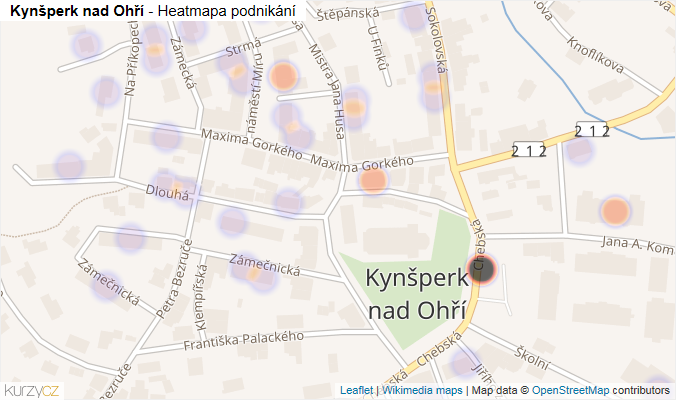 Mapa Kynšperk nad Ohří - Firmy v části obce.