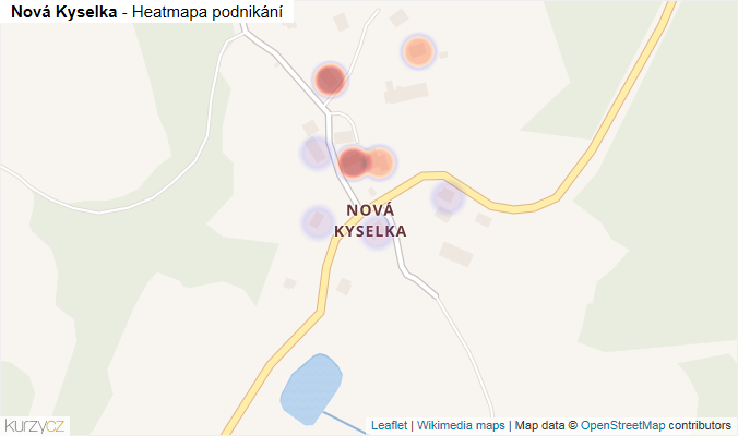 Mapa Nová Kyselka - Firmy v části obce.