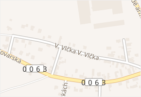 V. Vlčka v obci Kyšice - mapa ulice