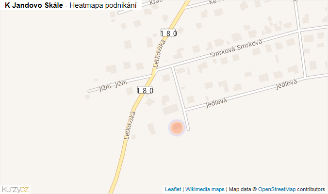 Mapa K Jandovo Skále - Firmy v ulici.