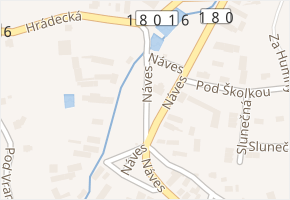 Náves v obci Kyšice - mapa ulice