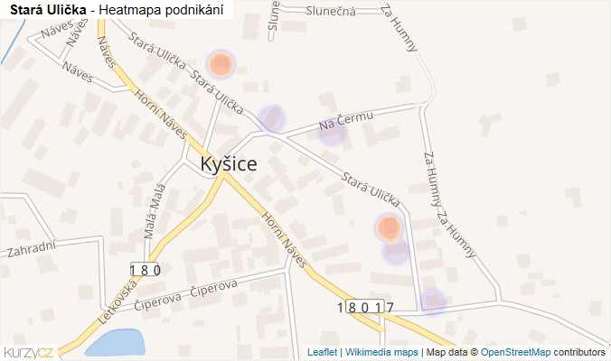 Mapa Stará Ulička - Firmy v ulici.