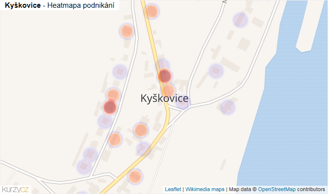 Mapa Kyškovice - Firmy v části obce.