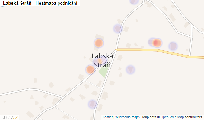 Mapa Labská Stráň - Firmy v části obce.