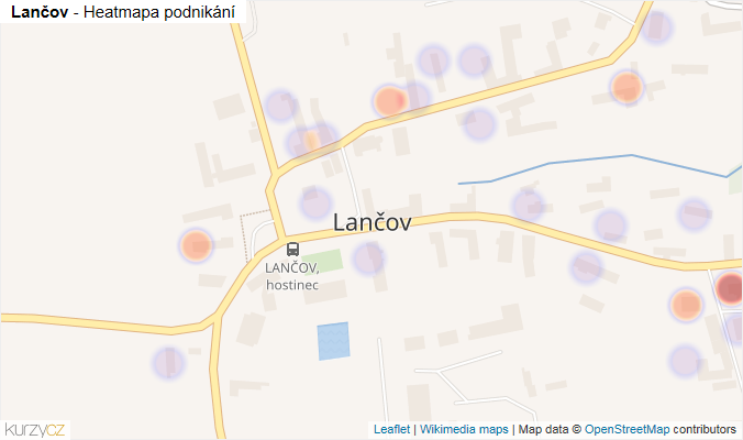 Mapa Lančov - Firmy v části obce.