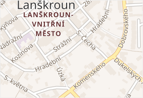 Hradební v obci Lanškroun - mapa ulice