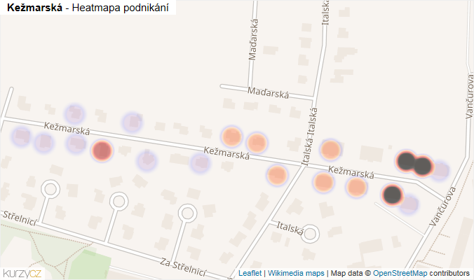 Mapa Kežmarská - Firmy v ulici.